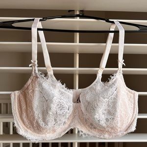 Victoria’s Secrets Wicked Unlined Lace Balconette Bra with Lace-Up Detail